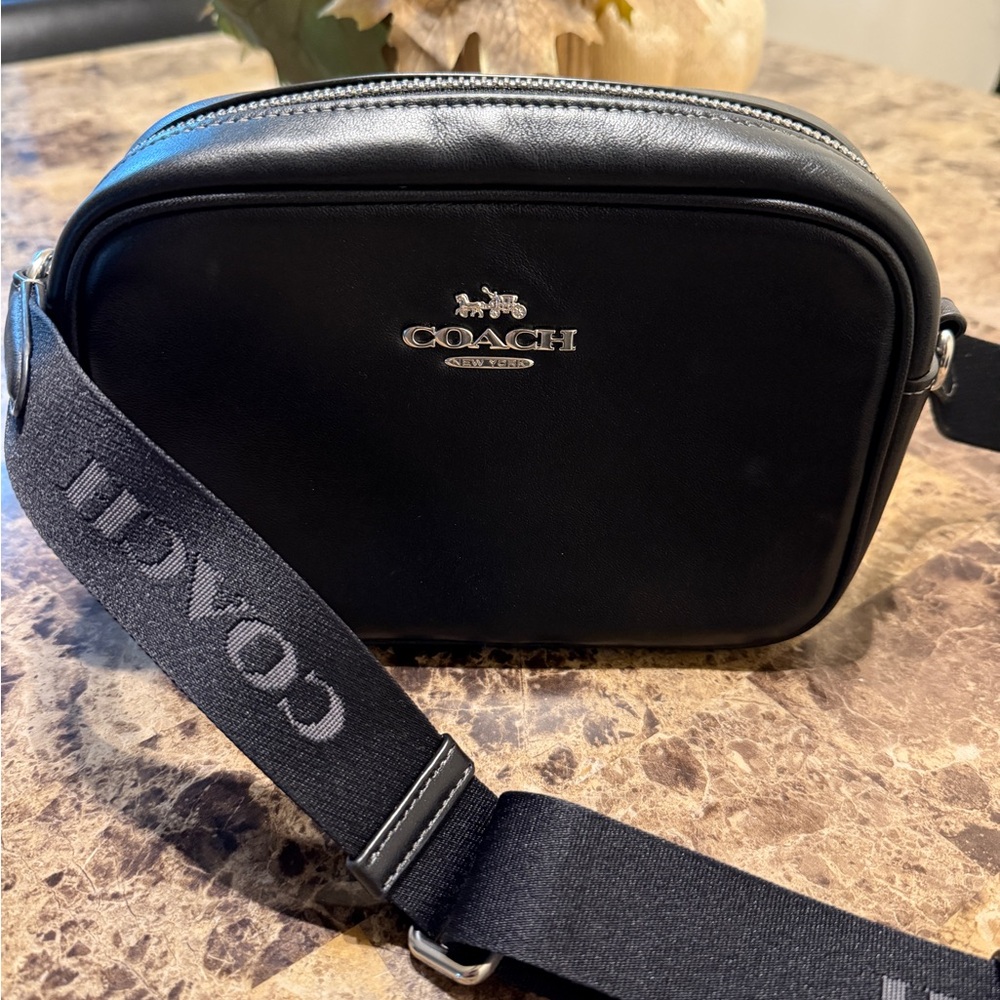 Coach Black Leather Crossbody Belt Bag